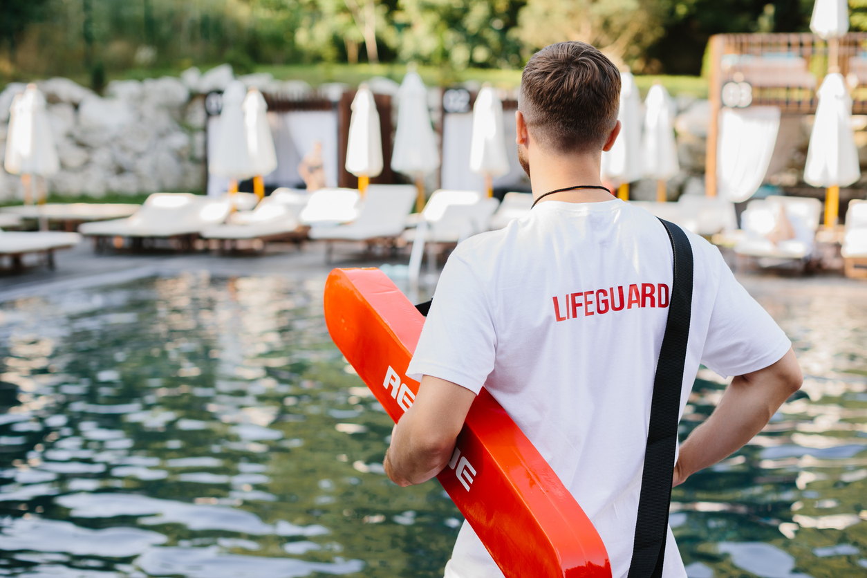 Lifeguard watching over the pool